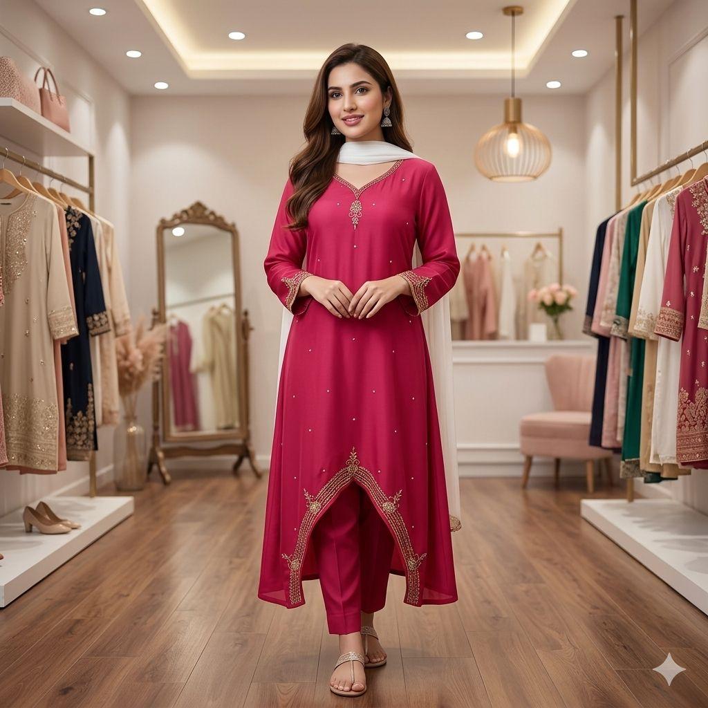 Party Wear Fish Cutting  Churidhar